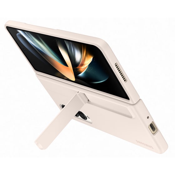 Θήκη Samsung Galaxy Z Fold 4 - Flip Case With Pen - Μπεζ image 4