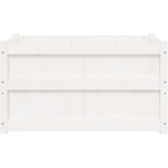 Ζαρντινιέρα VidaXL από Μασίφ Ξύλο Πεύκου 90x50cm - Λευκό image 3