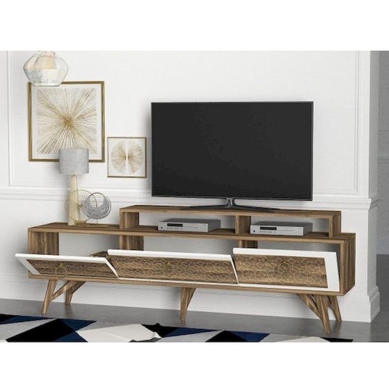 Έπιπλο Τηλεόρασης Pepone από Μοριοσανίδα 180x29.5x62.5 cm - Καρυδί image 2