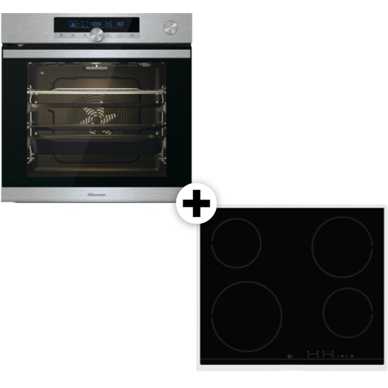 HISENSE BSA66334PX E6431X 77 Lt Inox Eντοιχιζόμενο Σετ Φούρνος και Εστία