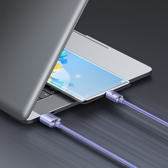 Καλώδιο δεδομένων Baseus Crystal Shine Series Usb to Usb-C 100W 1.2m - Lilac image 5