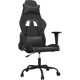 Καρέκλα Gaming VIDAXL 3143649 με Ρυθμιζόμενα Μπράτσα από Τεχνητό Δέρμα - Μαύρη