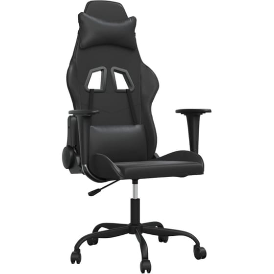 Καρέκλα Gaming VIDAXL 3143649 με Ρυθμιζόμενα Μπράτσα από Τεχνητό Δέρμα - Μαύρη image 0