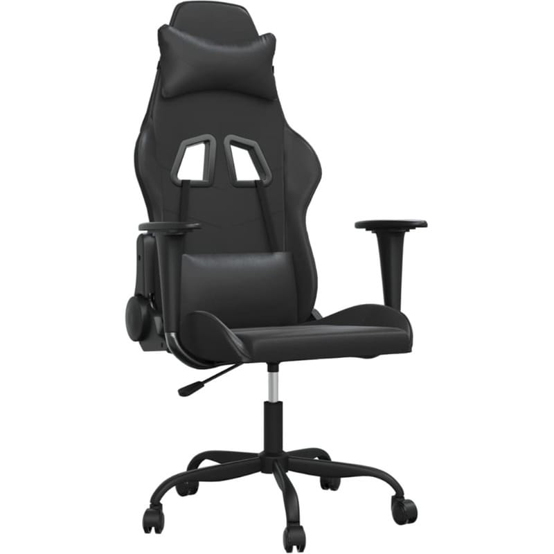 Καρέκλα Gaming VIDAXL 3143649 με Ρυθμιζόμενα Μπράτσα από Τεχνητό Δέρμα - Μαύρη