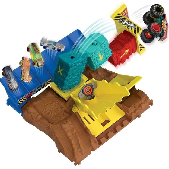 Mattel Hot Wheels Monster Trucks: Arena Smashers - Car Jump Challenge Playset (hnb94) image 2