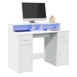 Γραφείο VidaXL με LED από Επεξεργασμένο Ξύλο 120x55x91 cm - Λευκό
