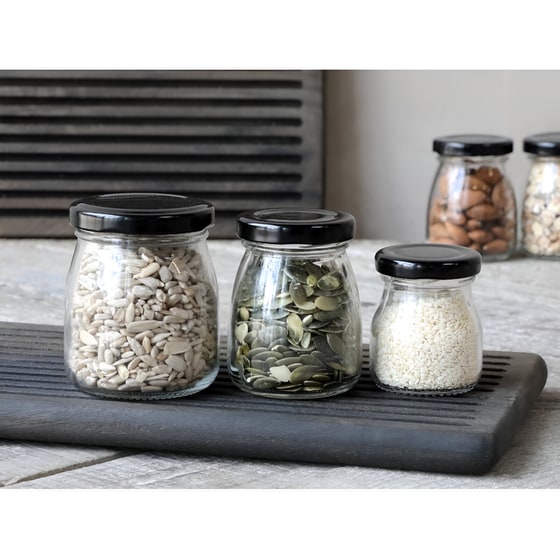 Βάζο Αποθήκευσης Τροφίμων Chic Γυάλινο 3 Τμχ - Διάφανο image 1