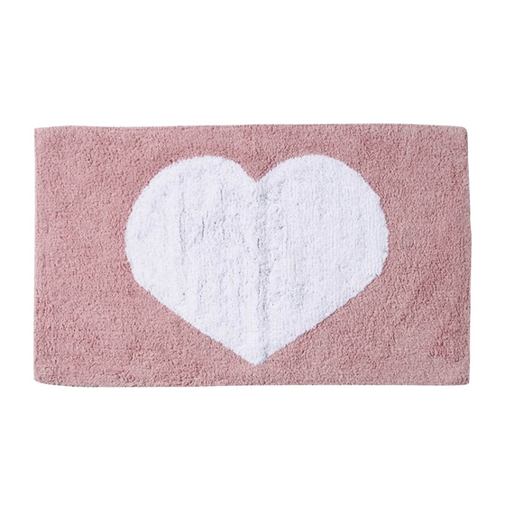 Πατάκι Μπάνιου Das Home Bathmats 0678 Ορθογώνιο από Βαμβάκι 50x80 cm - Ροζ/Λευκό image 0