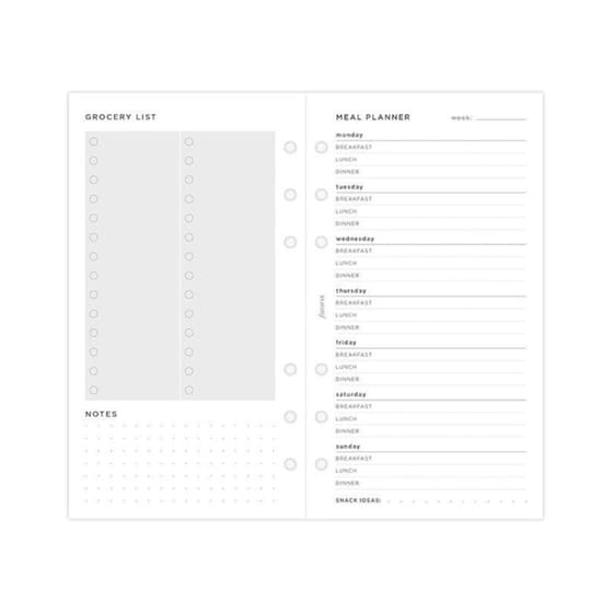 Refill Meal Planner Pack Personal Filofax image 0