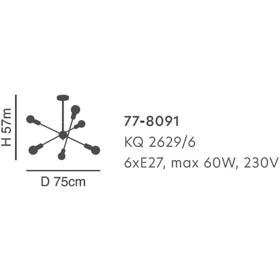 Φωτιστικό Οροφής Πολύφωτο Homelighting Gwen 77-8091 Μεταλλικό - Μαύρο image 3