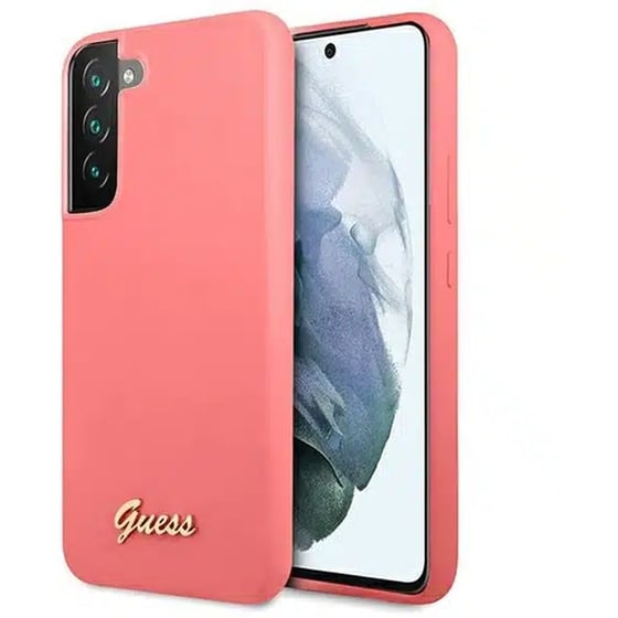 Θήκη Samsung Galaxy S22+ - Guess Silicone Script Metal Logo - Pink image 0