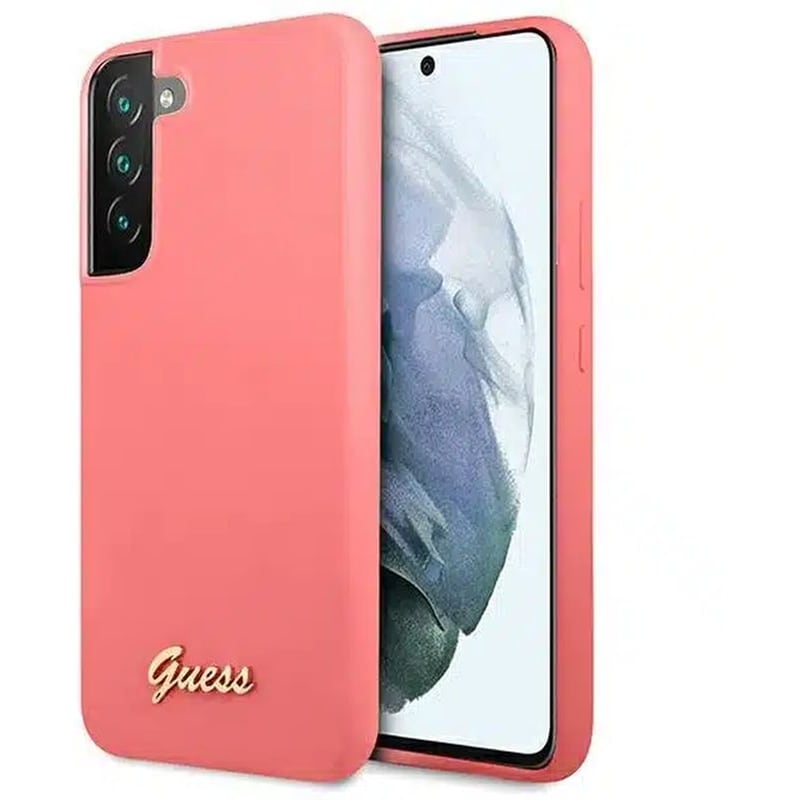 Θήκη Samsung Galaxy S22+ - Guess Silicone Script Metal Logo - Pink