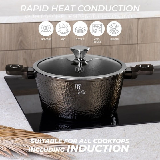 Σετ Μαγειρικά Σκεύη BERLINGER BH-8244 15  τμχ Μαύρο image 4