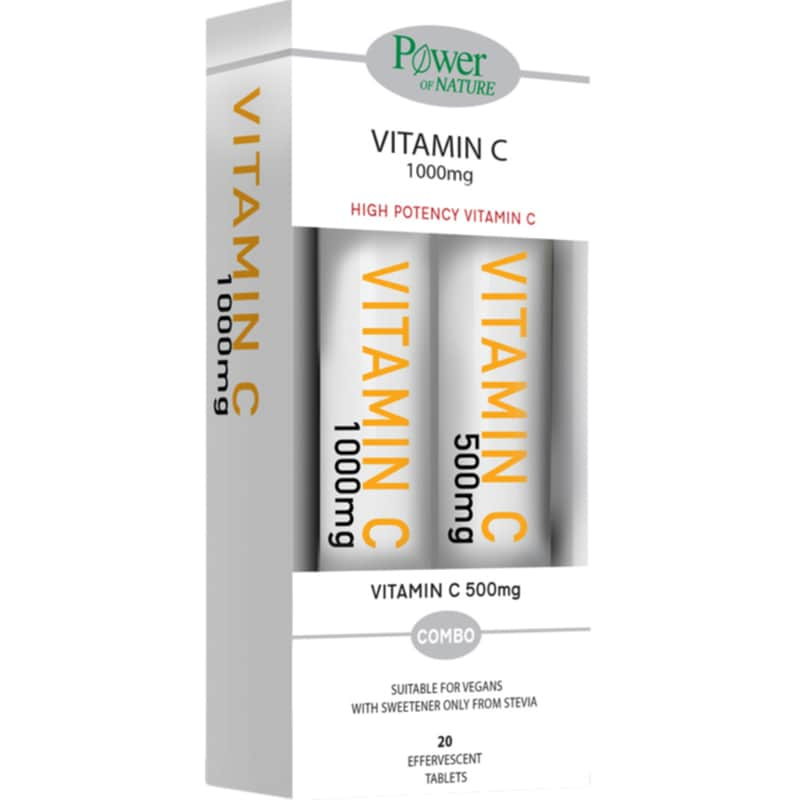 Power Health Vitamin C 1000mg με Στέβια - 20 ταμπλέτες + Δώρο Vitamin C 500mg - 20 ταμπλέτες