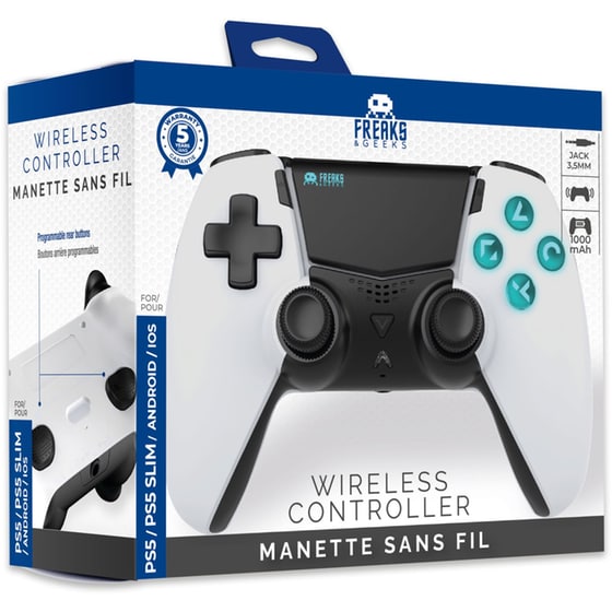Freaks and Geeks PS5 Ασύρματο Χειριστήριο - Λευκό/Μαύρο image 3