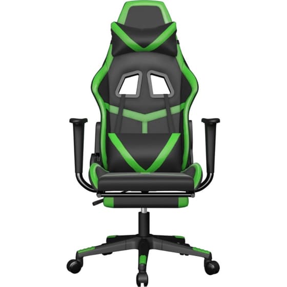 Καρέκλα Gaming VIDAXL 3143679 με Υποπόδιο από Τεχνητό Δέρμα - Μαύρο image 1
