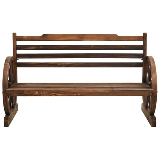 Παγκάκι Κήπου VidaXL από Μασίφ Ξύλο Ελάτης 112x61x78 cm - Καφέ image 2