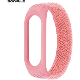 Λουράκι Sonique Braided για Xiaomi Mi Band 3/Mi Smart Band 4/5/6 - Ροζ
