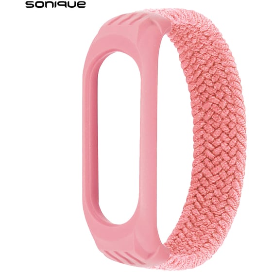 Λουράκι Sonique Braided για Xiaomi Mi Band 3/Mi Smart Band 4/5/6 - Ροζ image 0