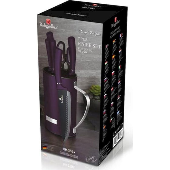 Σετ Μαχαίρια Berlinger Haus Purple Eclipse Collection από Ανοξείδωτο Ατσάλι με Βάση 6 Τμχ Μωβ image 2