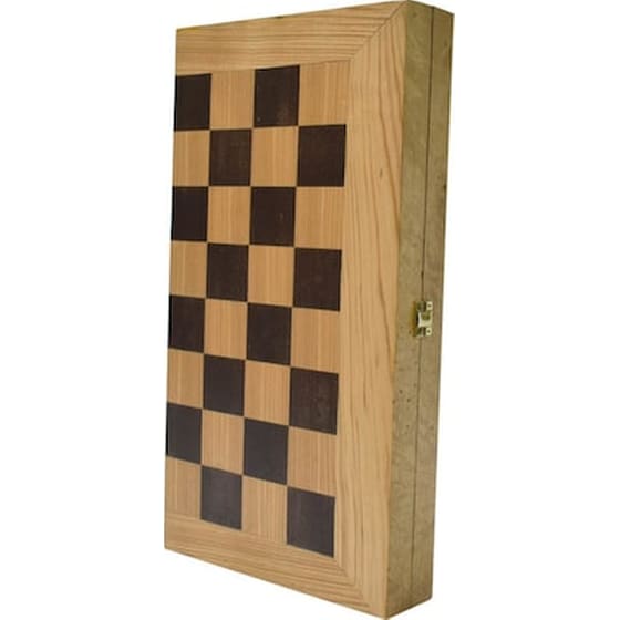 Ξύλινο Τάβλι Και Σκάκι Ελιάς 48x48cm Supergifts 800500 image 1
