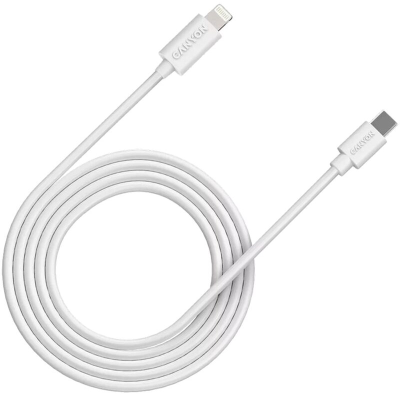 Καλώδιο Φόρτισης Canyon Charge Sync Cable Lightning σε USB-C 2m - Λευκό