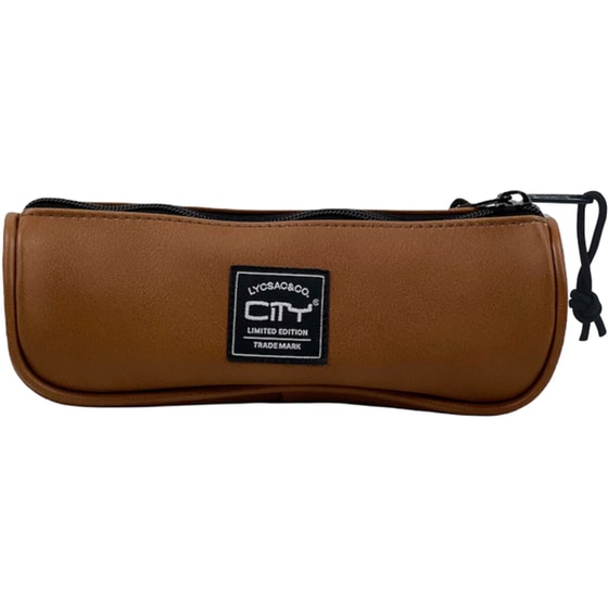 Κασετίνα Τριγωνική City Eclair Leatherlike Brown Μονή Καφέ image 1