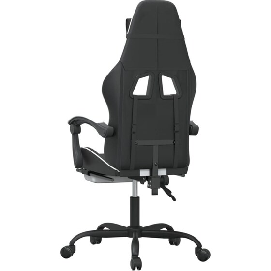 Καρέκλα Gaming VIDAXL 3143835 με Υποπόδιο από Τεχνητό Δέρμα - Μαύρο image 3