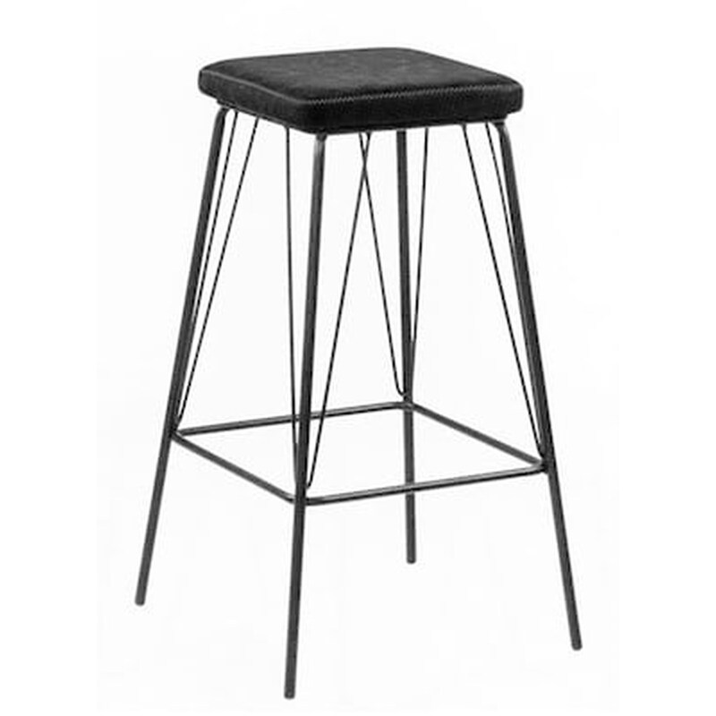 Σκαμπό Μπαρ Woodwell Μεταλλικό 2 Τμχ - Μαύρο WOODWELL