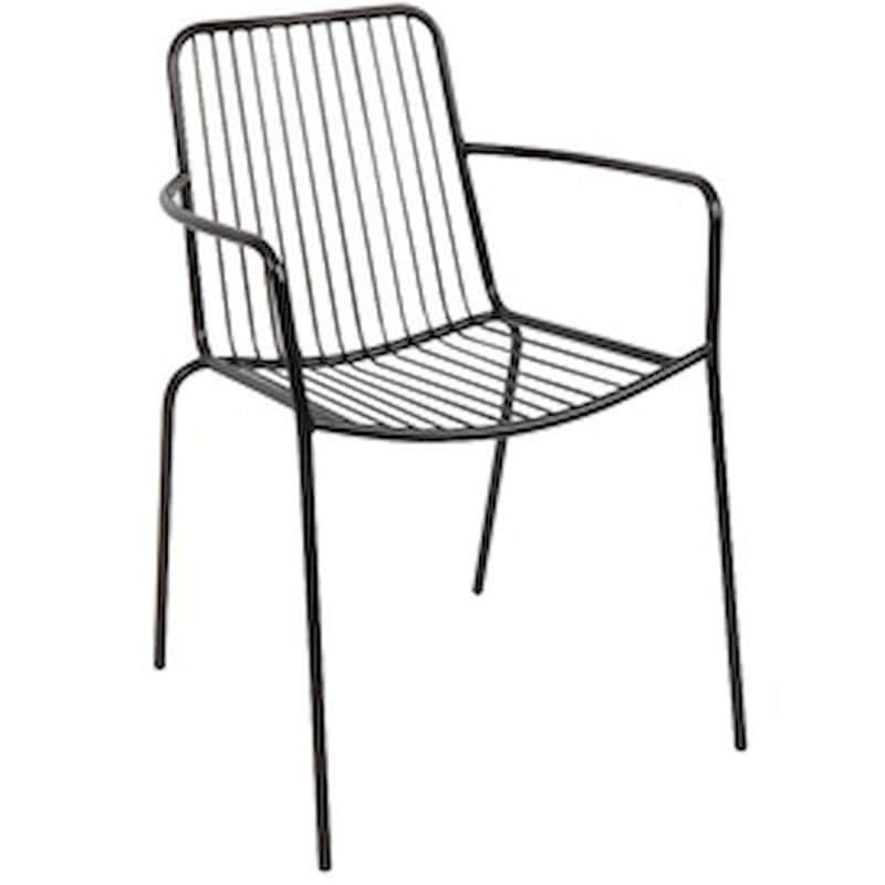 WOODWELL Πολυθρόνα Woodwell Μεταλλική Στοιβαζόμενη C20145 56x58x80cm - Μαύρη