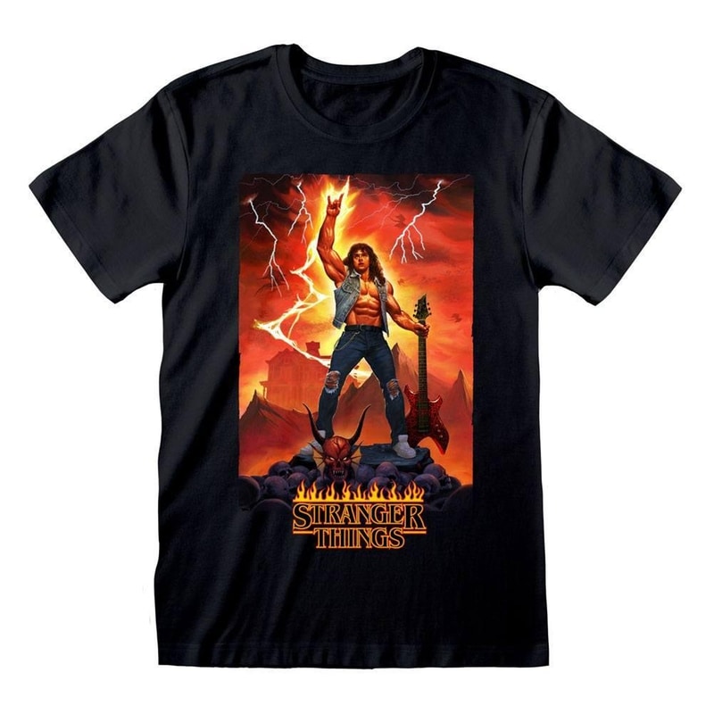 HEROES INC. T-shirt Heroes Inc. Stranger Things Eddie Rocks - Μαύρο