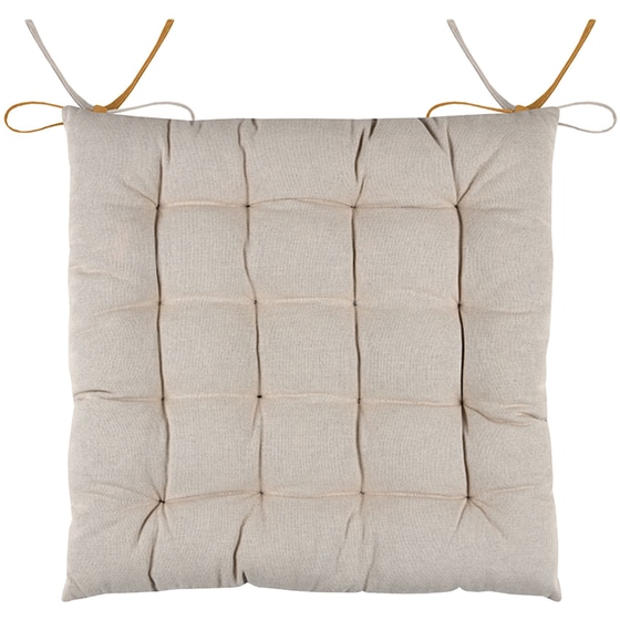 Μαξιλάρι Καρέκλας Spitishop 2 Όψεων από Βαμβάκι 40x40 cm - Κίτρινο/Γκρι image 2