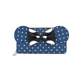 Loungefly Πορτοφόλι Minnie Mouse Dots από Πολυεστέρα & Ύφασμα με Φερμουάρ - Μπλε