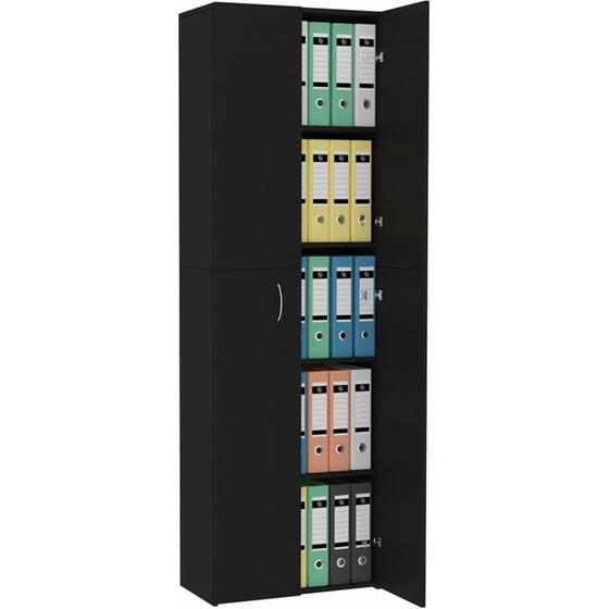 Ντουλάπα Γραφείου VidaXL από Μοριοσανίδα 60x32x190 cm - Μαύρο image 1