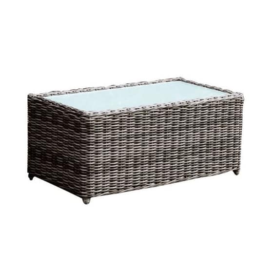 Τραπέζι Εξωτερικού Χώρου Woodwell  Alu Wicker 100x50x45cm - Γκρι/Καφέ image 0