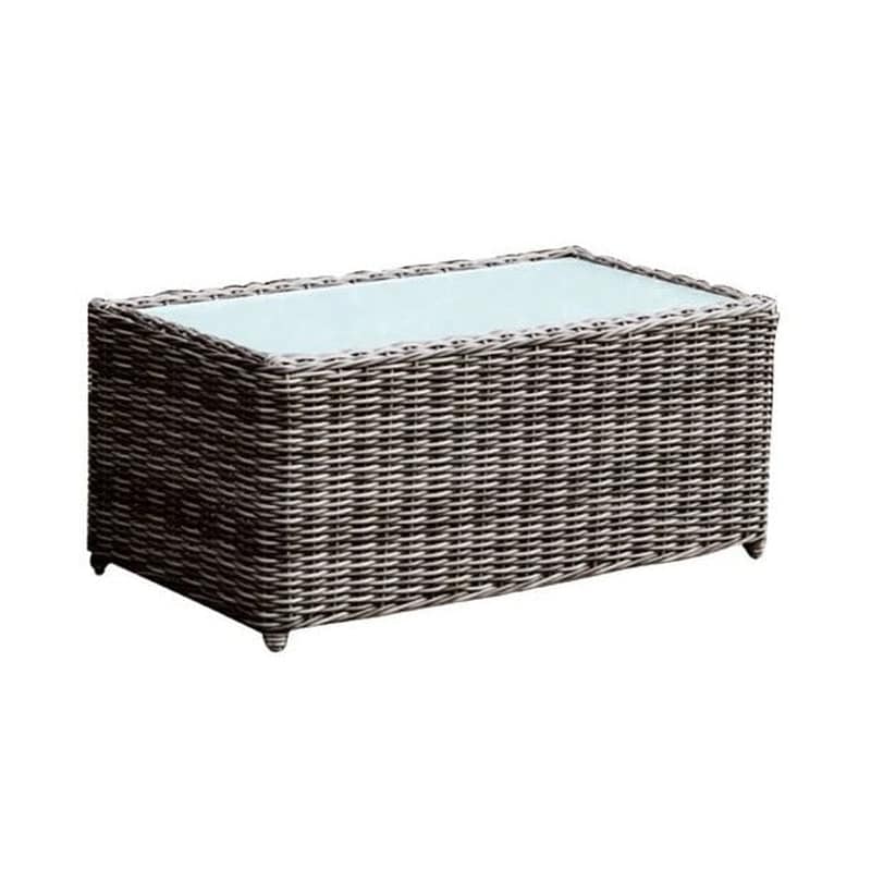 Τραπέζι Εξωτερικού Χώρου Woodwell Alu Wicker 100x50x45cm - Γκρι/Καφέ WOODWELL