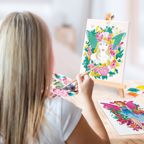 AS Company HappiHobbi Σετ Εργαστήριο Ζωγραφικής με Ακρυλικά Χρώματα & Ξύλινο Καβαλέτο (1038-11042) - Τυχαία Επιλογή Σχεδίου image 9