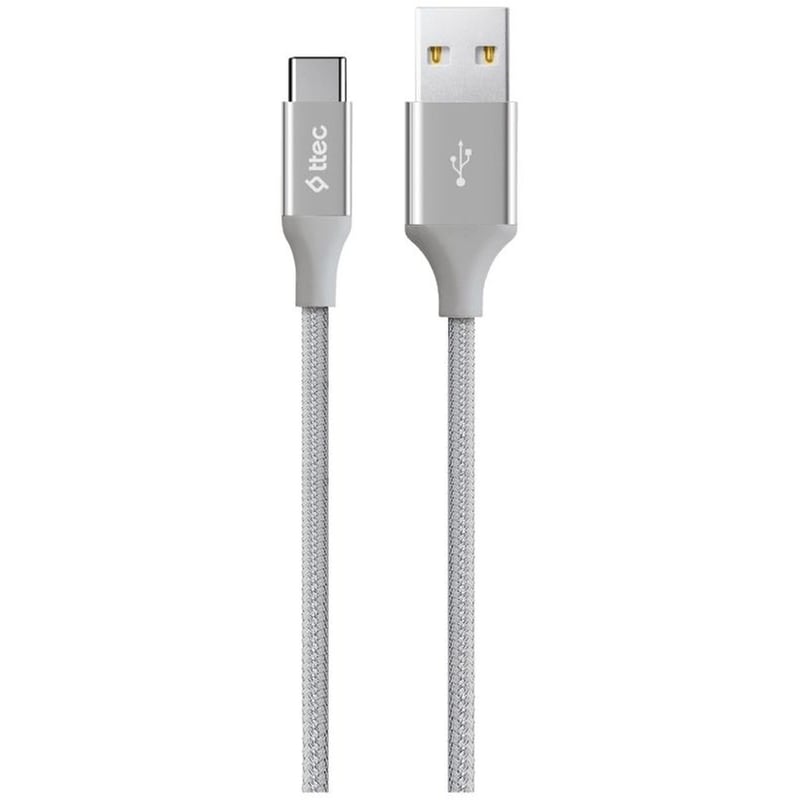 ALUMICABLE Καλώδιο Φόρτισης Και Συγχρονισμού AlumiCable USB-C 1.2m - Ασημί