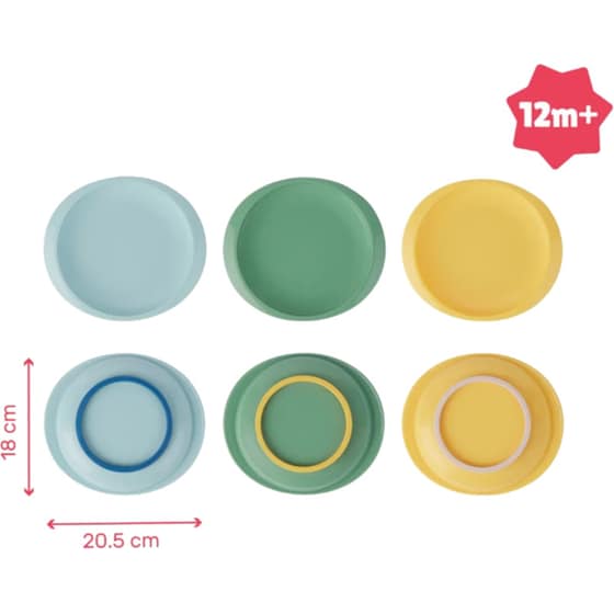 Babymoov Σετ Βρεφικά Πιατάκια Σιλικόνης Αντιολισθητικά 3 Τμχ - Πολύχρωμα image 1