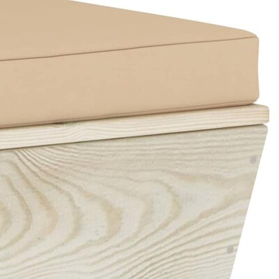 Καναπές Κήπου Γωνιακός VidaXL από Εμποτισμένο Ξύλο Ερυθρελάτης 60x60x65 cm - Μπεζ image 5