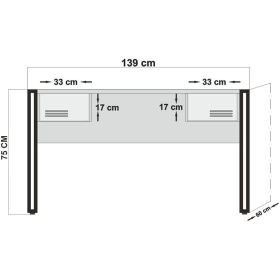 Γραφείο Μελέτης 24Mall Mondo Atlantic Pine από Μοριοσανίδα 139x60x75 cm - Μαύρο/Καφέ image 4