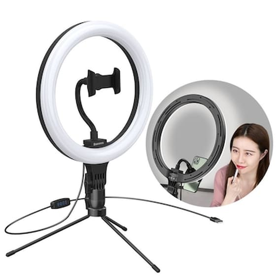 Baseus Live Stream Youtube / Tiktok - Βάση / Τρίποδο Με 10" Light Ring - Black (crzb10-a01) image 2