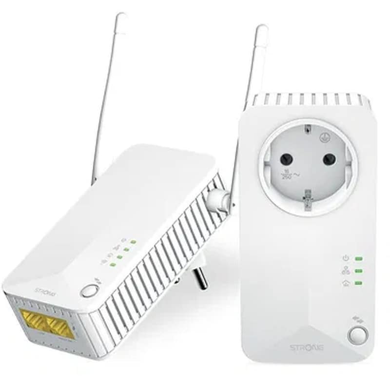 Strong Powerline Kit PowerLWF600DUOEV2 Διπλό Kit 600Mbps Ενσύρματη + 300Mbps Wifi Σύνδεση (2τμχ) STRONG