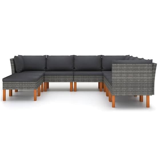 Vidaxl Σαλόνι Κήπου 9 Τεμαχίων Γκρι Από Συνθετικό Ρατάν Με Μαξιλάρια image 2