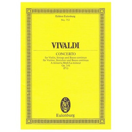 Vivaldi - Concerto In A Minor Op.3/6 [pocket Score] image 0