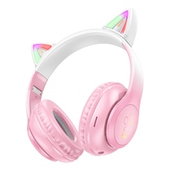 Wireless Ακουστικά Stereo Hoco W42 Cat Ears 400mah Micro Sd Και Aux Cherry Blossom