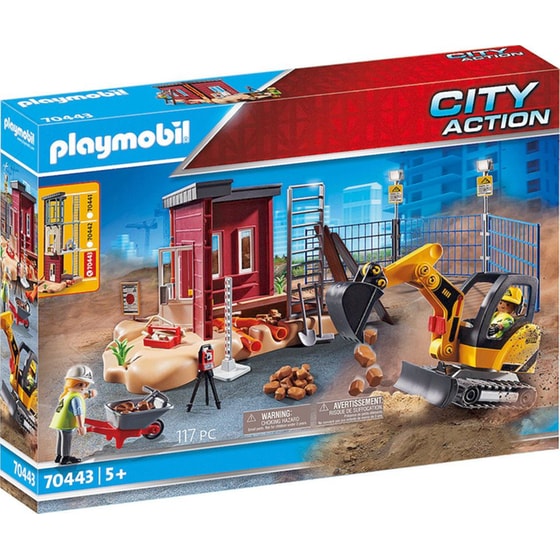 PLAYMOBIL® City Action Μικρός Εσκαφέας με Ερπύστριες και Δομικά (70443) image 0