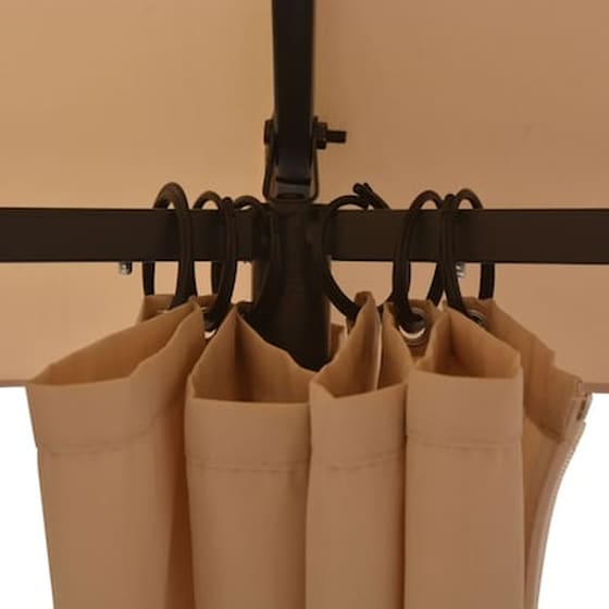 Κιόσκι Vidaxl με Κουρτίνα Ατσάλι 360x265cm - Μπεζ image 5