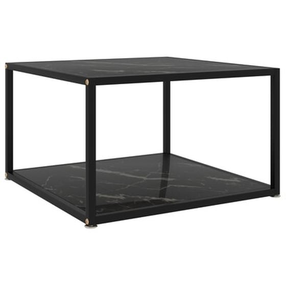 Τραπεζάκι Σαλονιού Vidaxl από Ψημένο Γυαλί 60x60x35cm - Μαύρο image 1