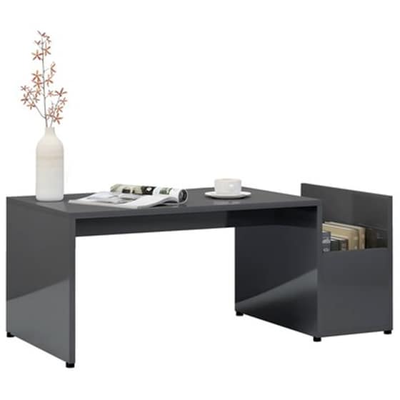 Τραπεζάκι Σαλονιού VidaXL από Μοριοσανίδα 90x45x35cm - Γκρι image 3